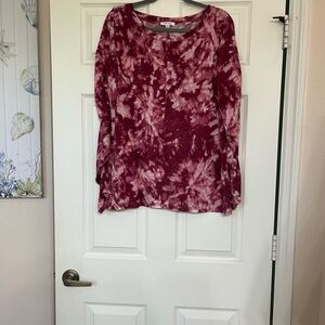 Skinnygirl Tie-Dye Long Sleeve Top